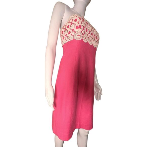 Lilly Pulitzer Bowen Dress Bodice Hotty Pink Crochet Style 78374 Womens Sz. 10 - Picture 12 of 16